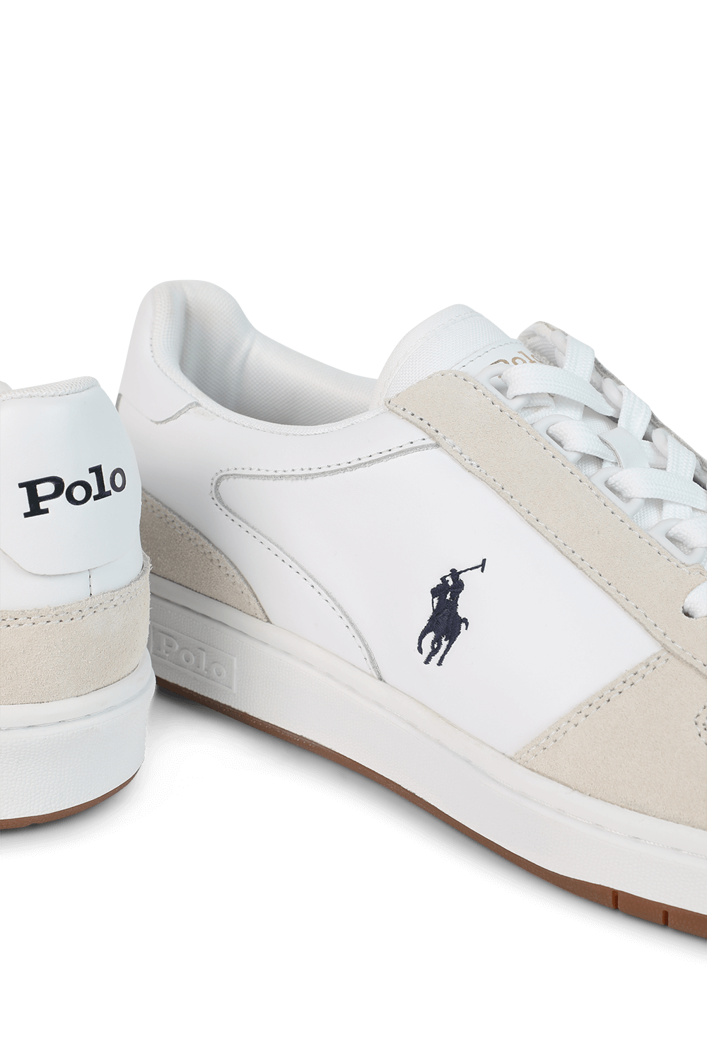 תמונת תקריב של סניקרס מעור ברכיסה נמוכה POLO RALPH LAUREN