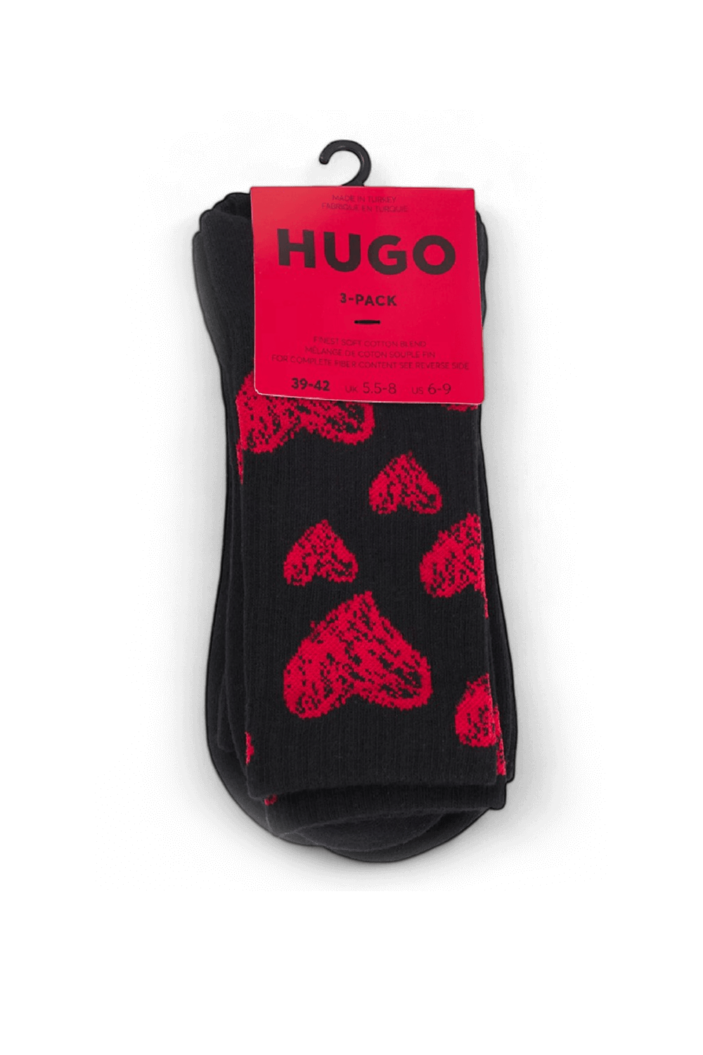 תמונת תקריב של מארז שלושה זוגות גרביים HUGO