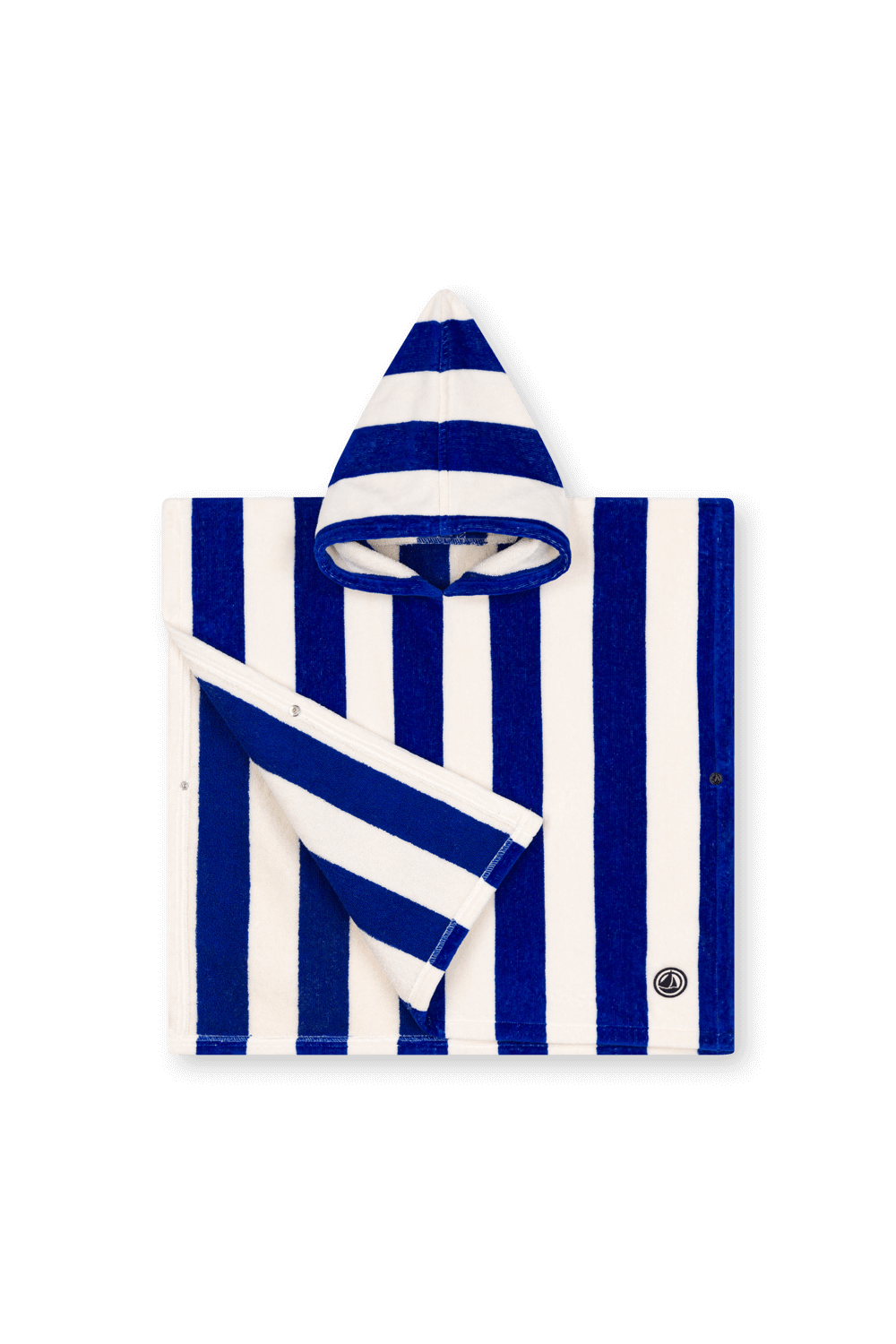 תמונה אחורית של מגבת פונצ`ו עם הדפס פסים PETIT BATEAU
