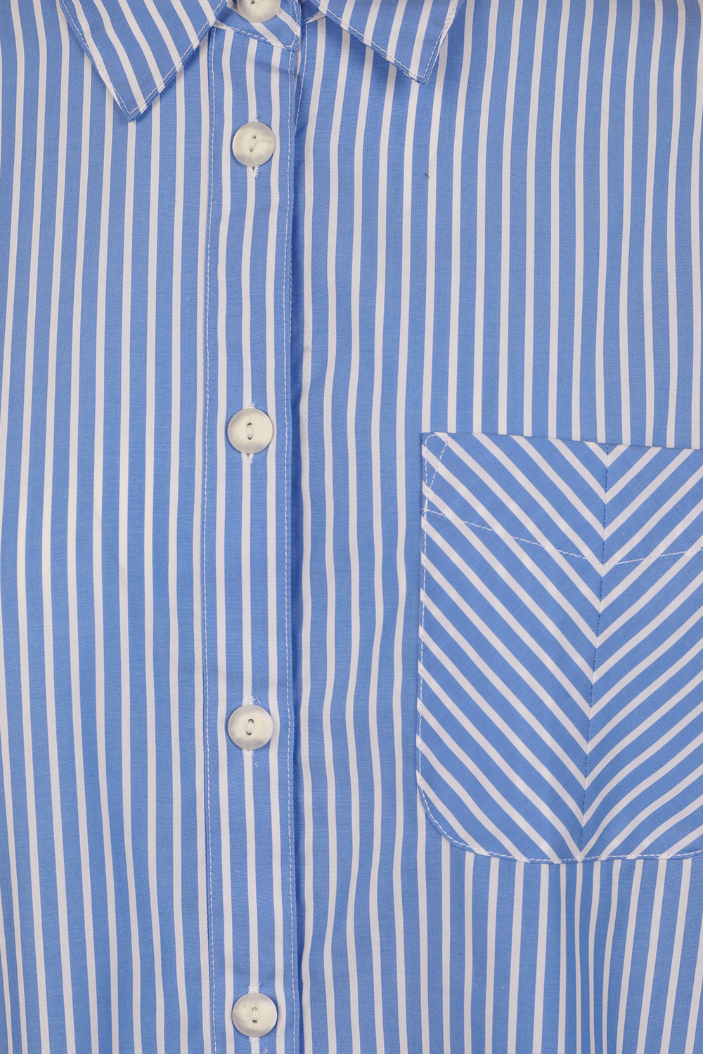 תמונה אחורית של חולצת כפתורים ארוכה עם פסים RAG & BONE