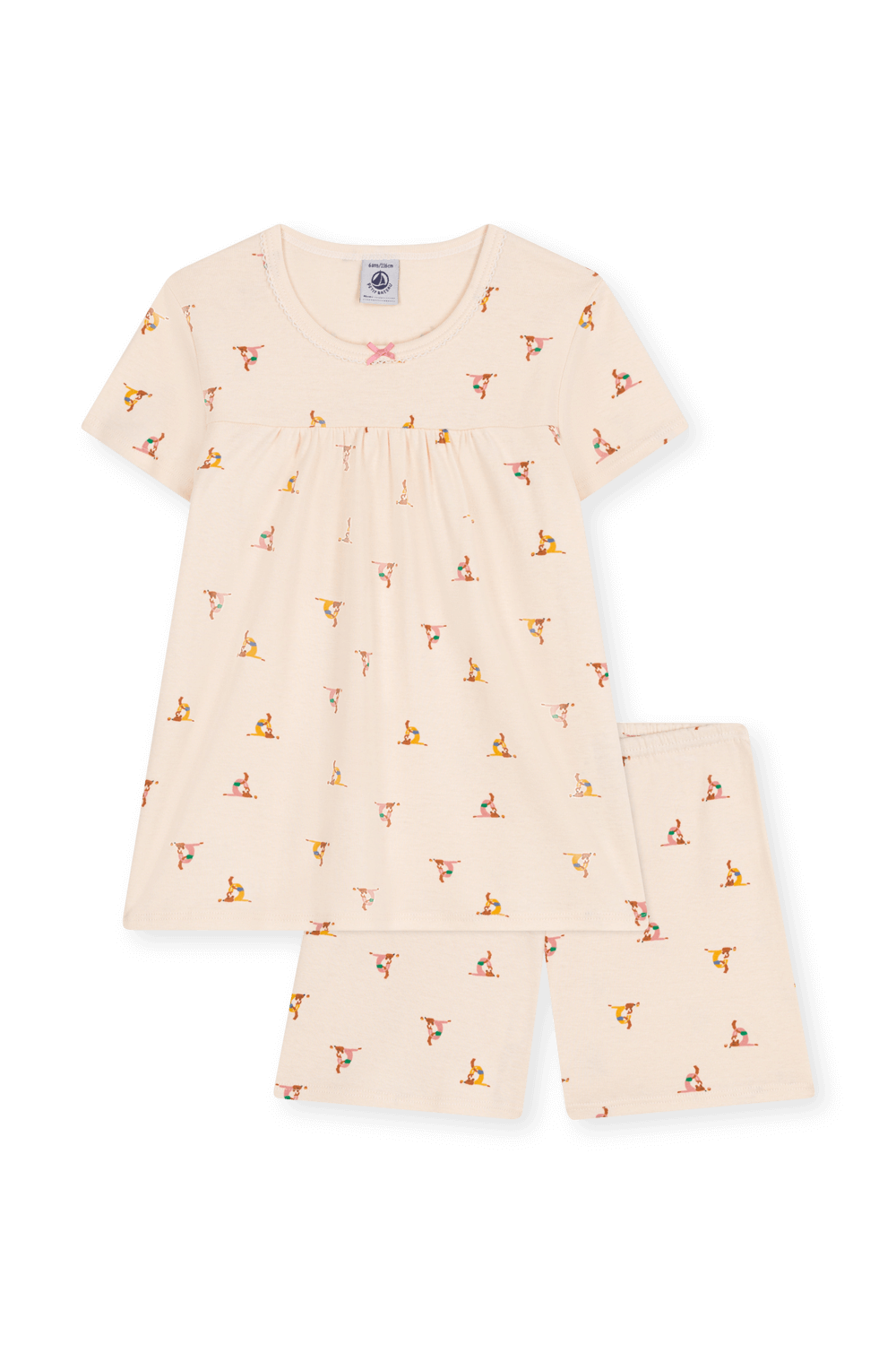 תמונה קידמית של סט פיג'מה קצר- גילאי 6-12 שנים PETIT BATEAU