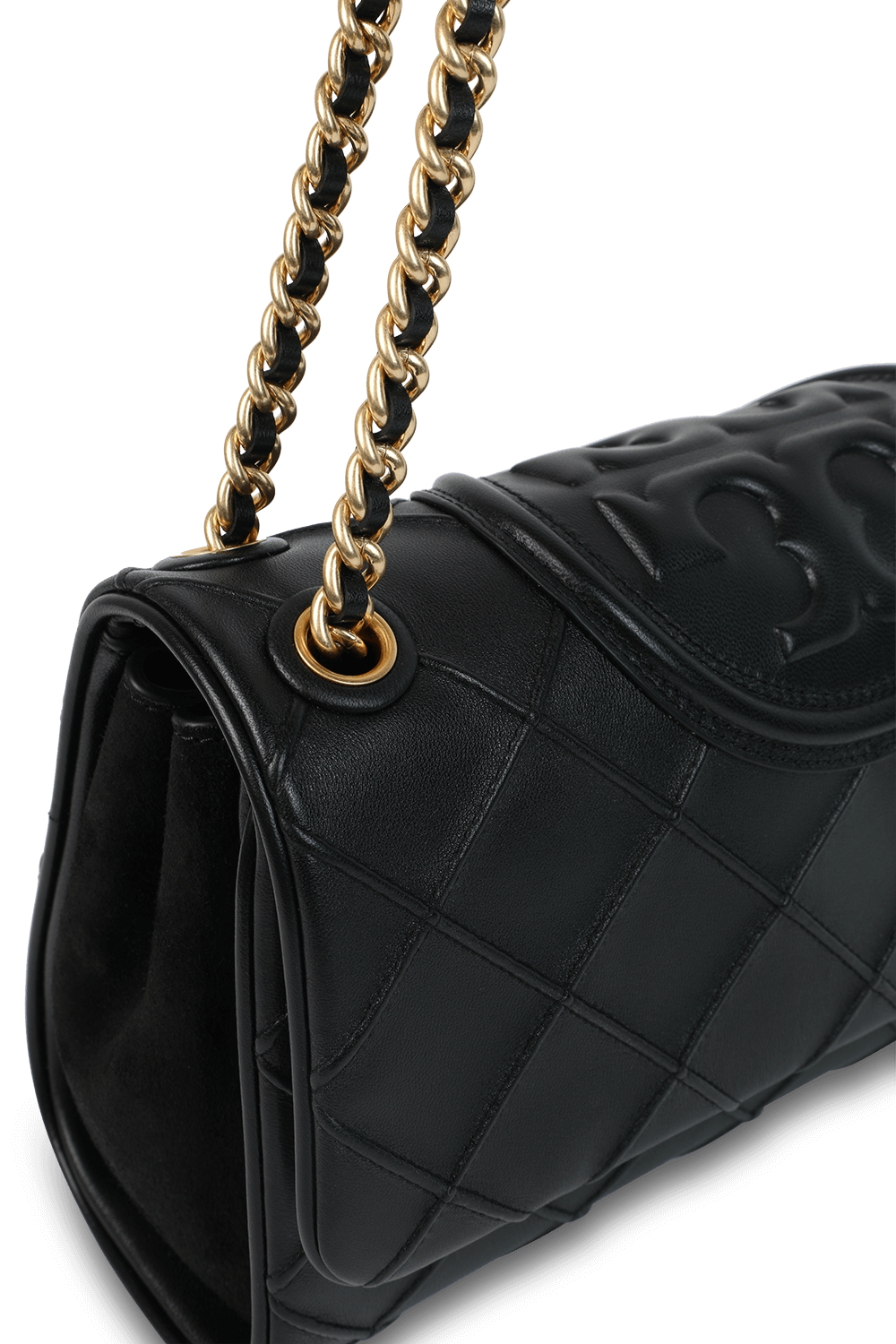 תמונת תקריב של תיק כתף פלמינג סופט מעור TORY BURCH
