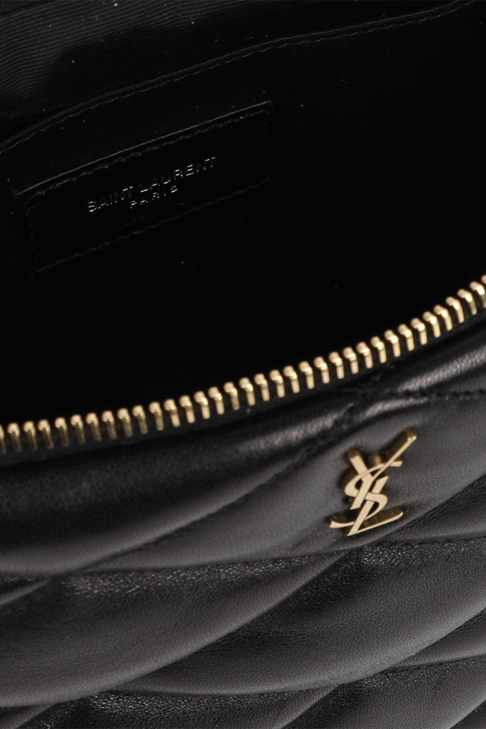 תמונת פנים של תיק פאוץ' מעור קווילט SAINT LAURENT