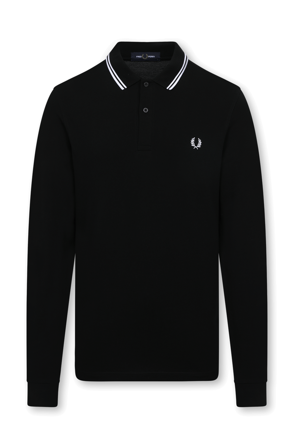 תמונה קידמית של חולצת פולו ארוכה מכותנה FRED PERRY