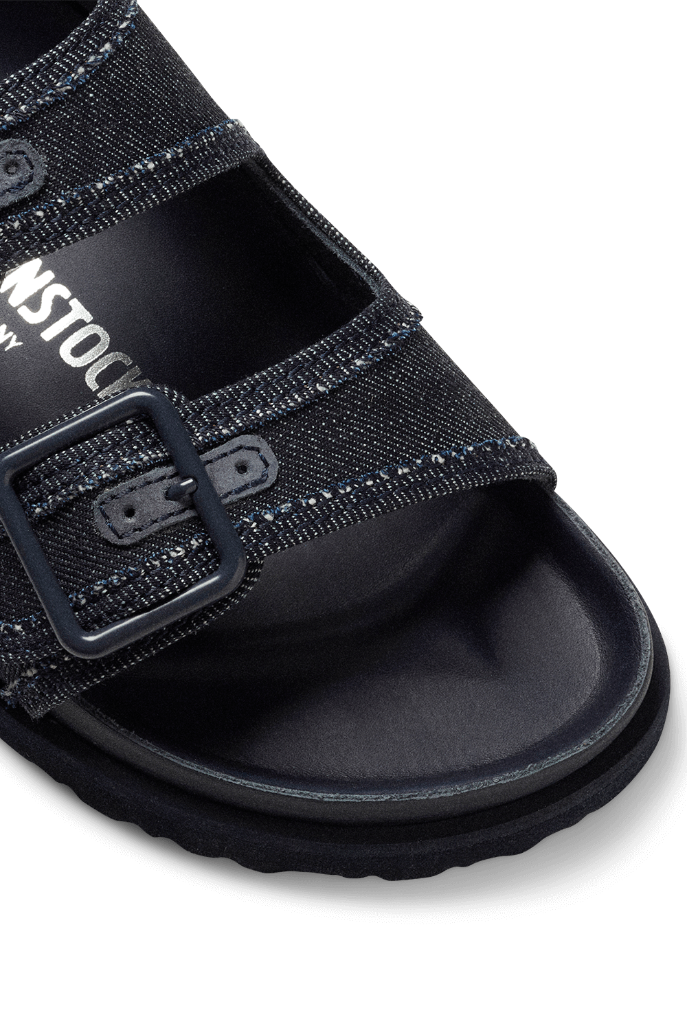 תמונת תקריב של סנדלי ג'ינס מילאנו סטון 1774 BIRKENSTOCK