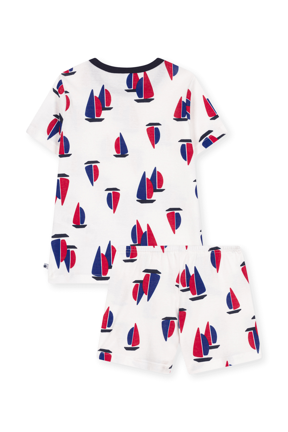 תמונה אחורית של סט פיג'מה קצרה - גילאי 6-12 שנים PETIT BATEAU