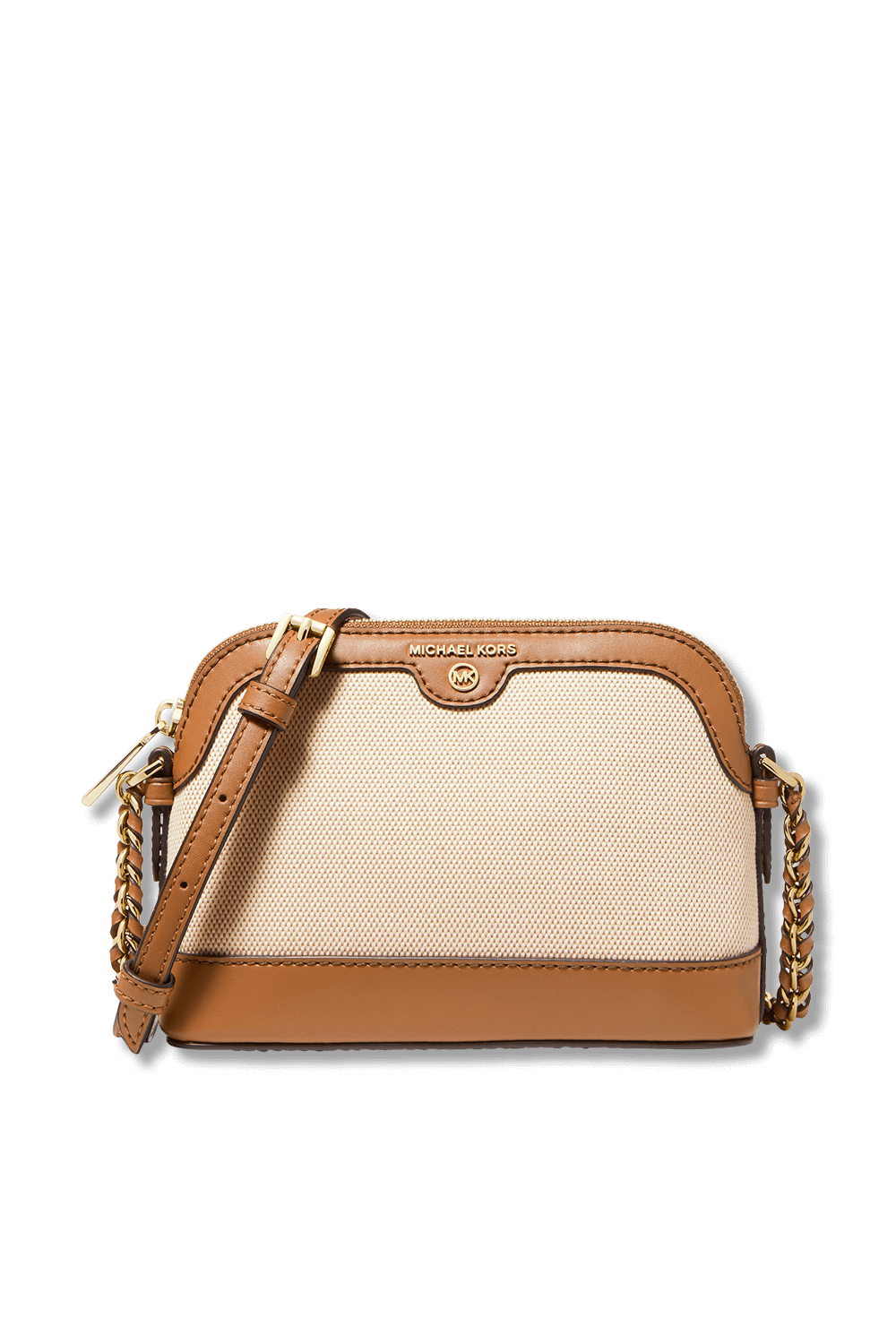 תמונה קידמית של Dome Canvas Crossbody Bag With Brown Leather