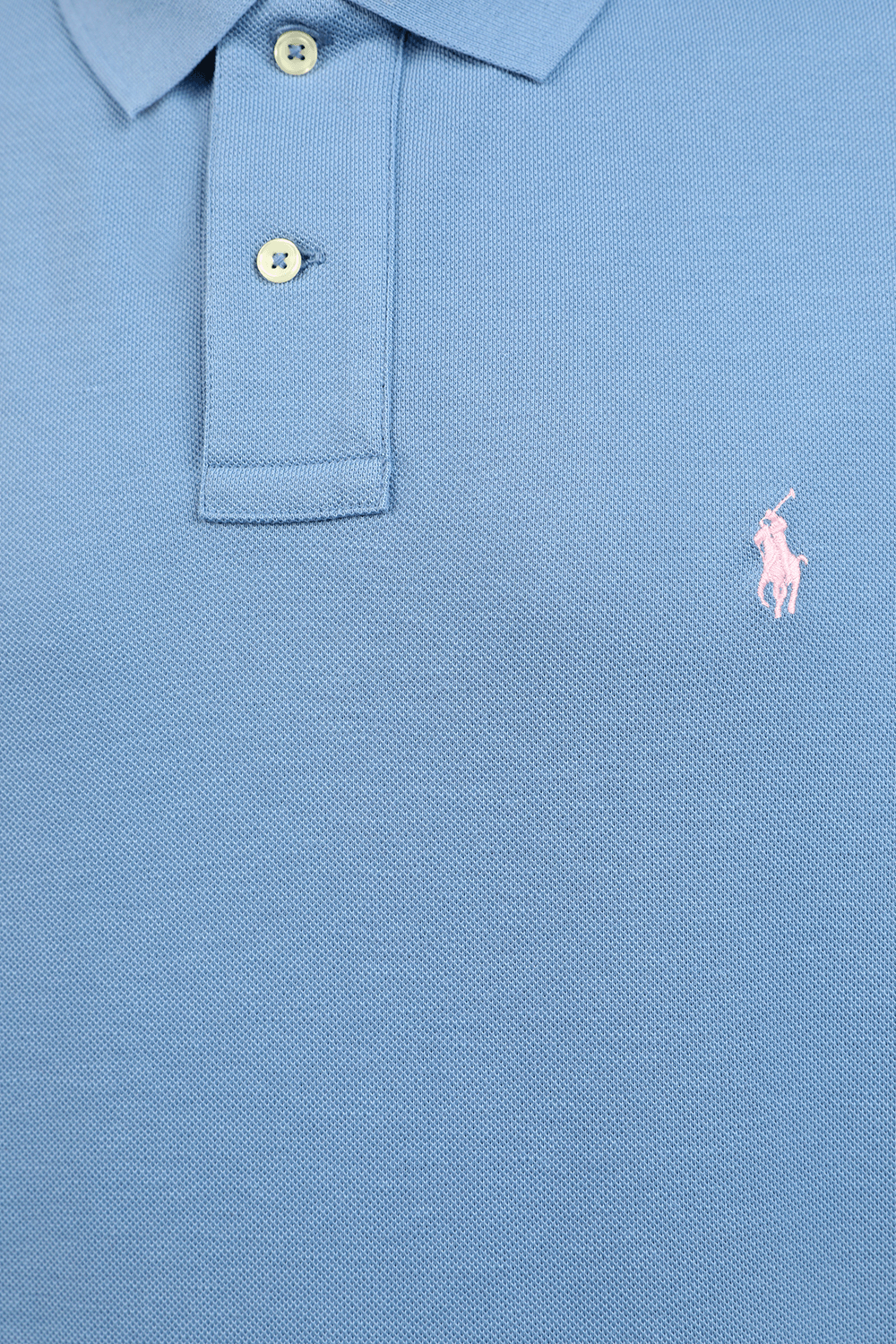תמונה אחורית של חולצת פולו קצרה עם לוגו רקום POLO RALPH LAUREN
