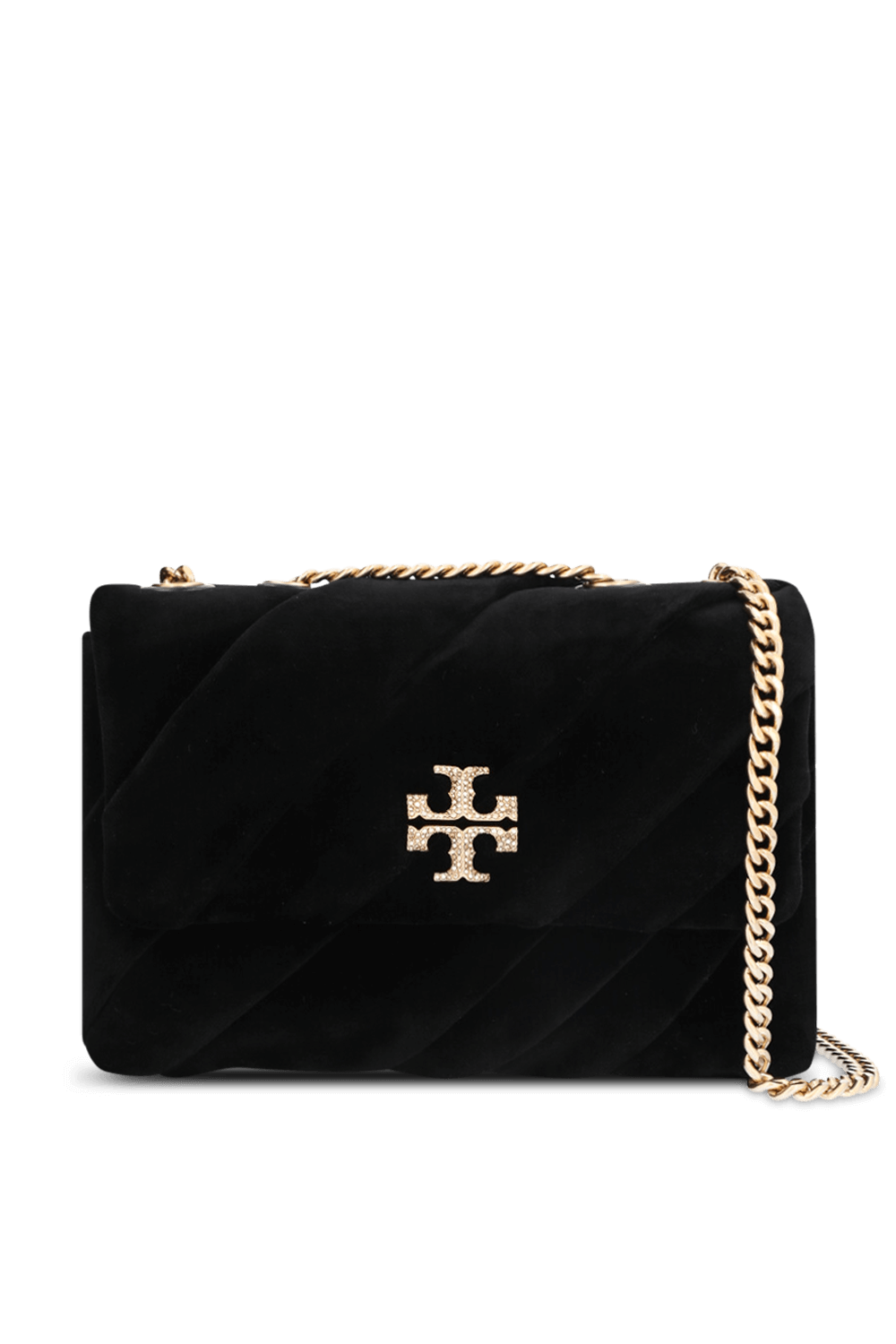 תמונה קידמית של תיק קירה קטיפה סמול TORY BURCH