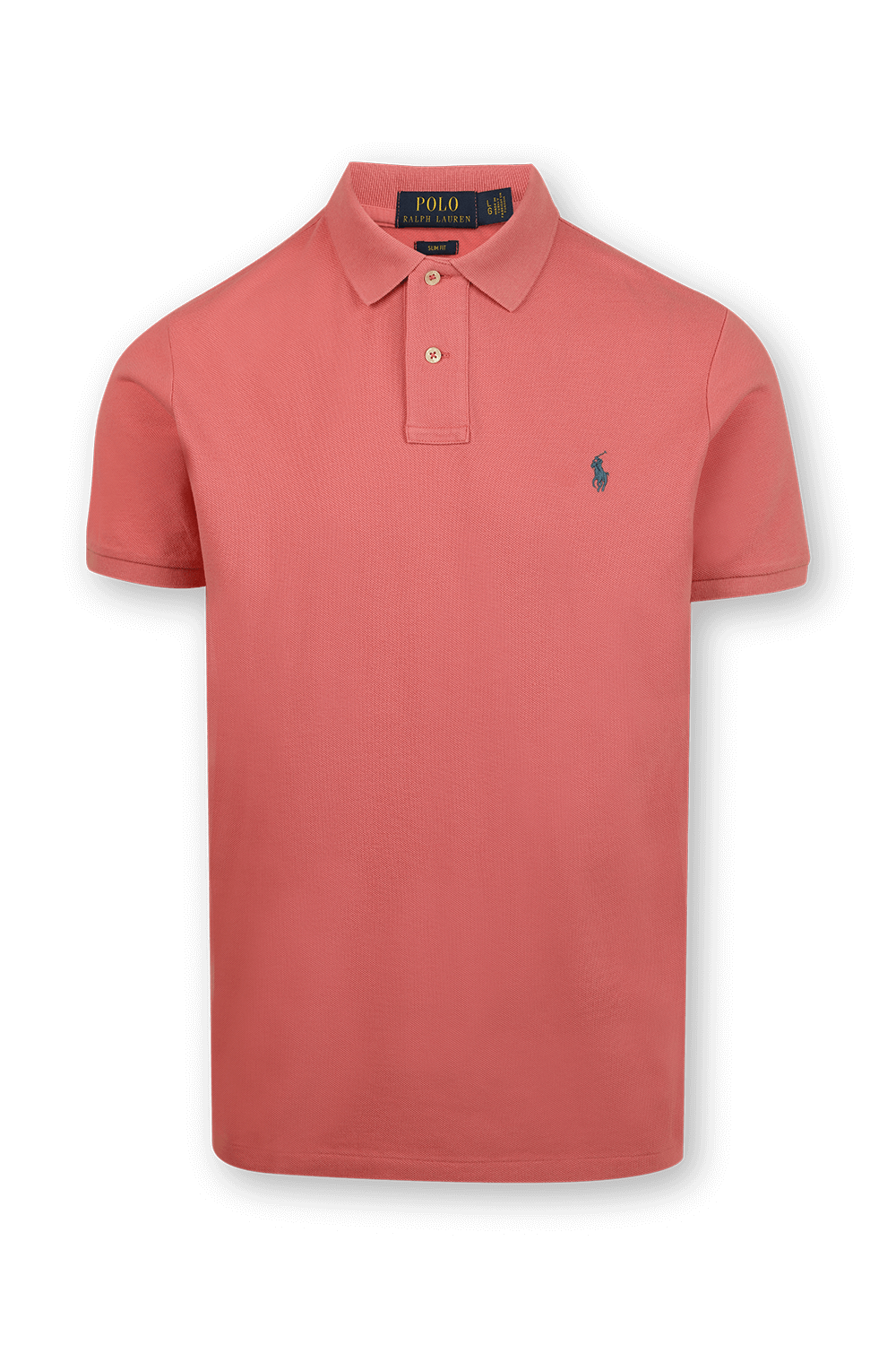 תמונה קידמית של Knit Sleeve Cotton Polo Shirt in Pink