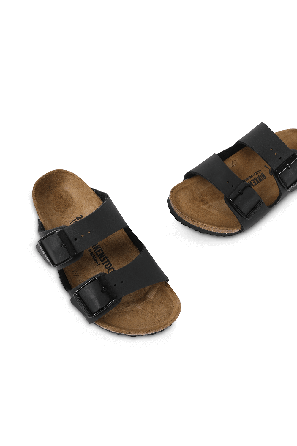 תמונת תקריב של מידות 26-34 כפכפי אריזונה בשחור BIRKENSTOCK