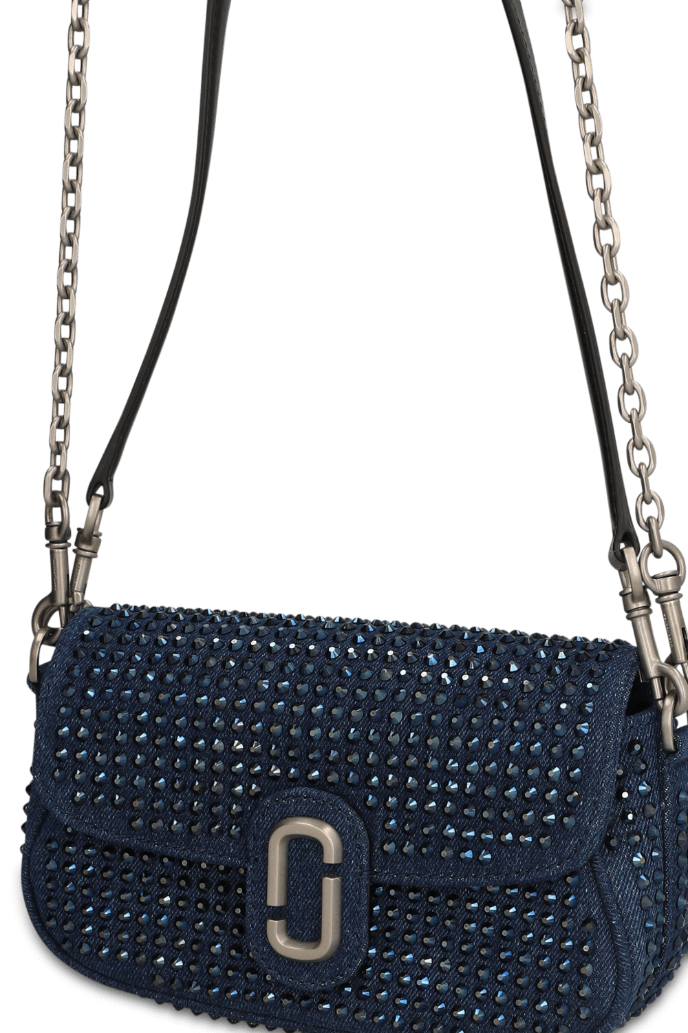 תמונת תקריב של תיק קרוסבודי קלובר קריסטלים MARC JACOBS